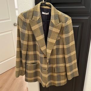Mango yellow plaid blazer